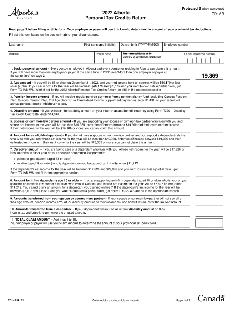  Td1ab Form 2023