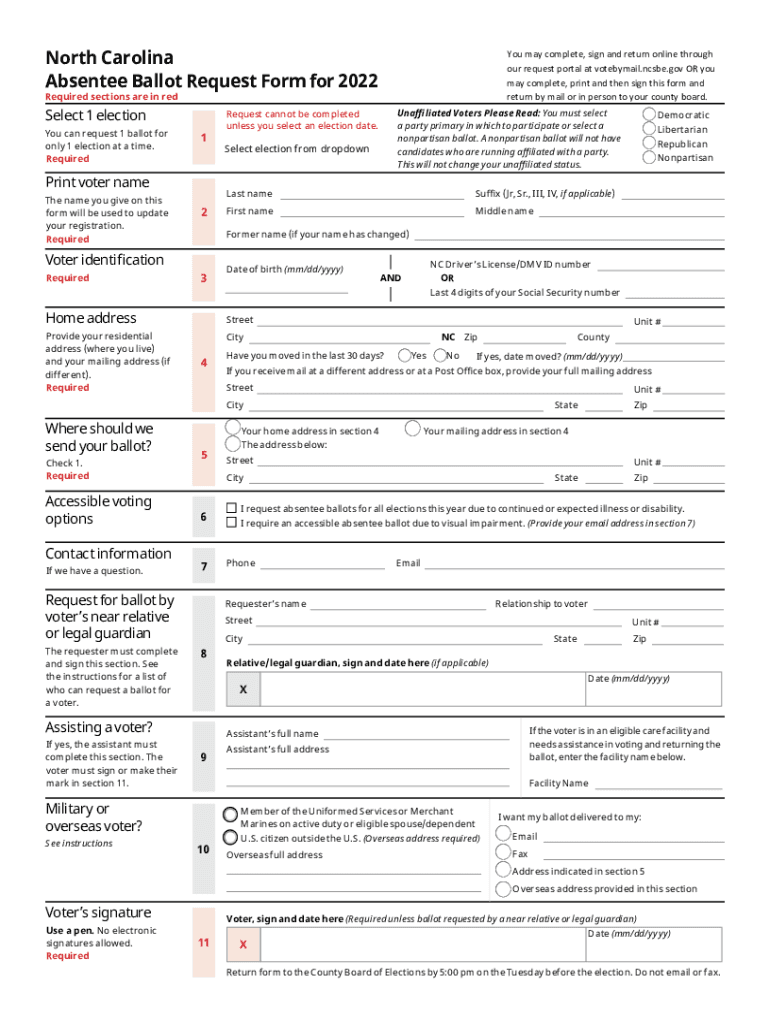 FAQ Voting by MailNCSBE  Form