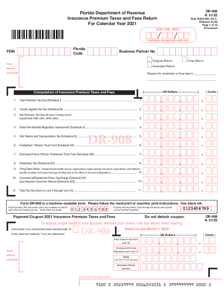  Fillable Online Instructions for Preparing Form DR908 2022