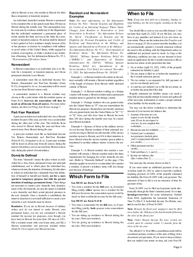  Instructions for Form N 11 Rev Forms 2021