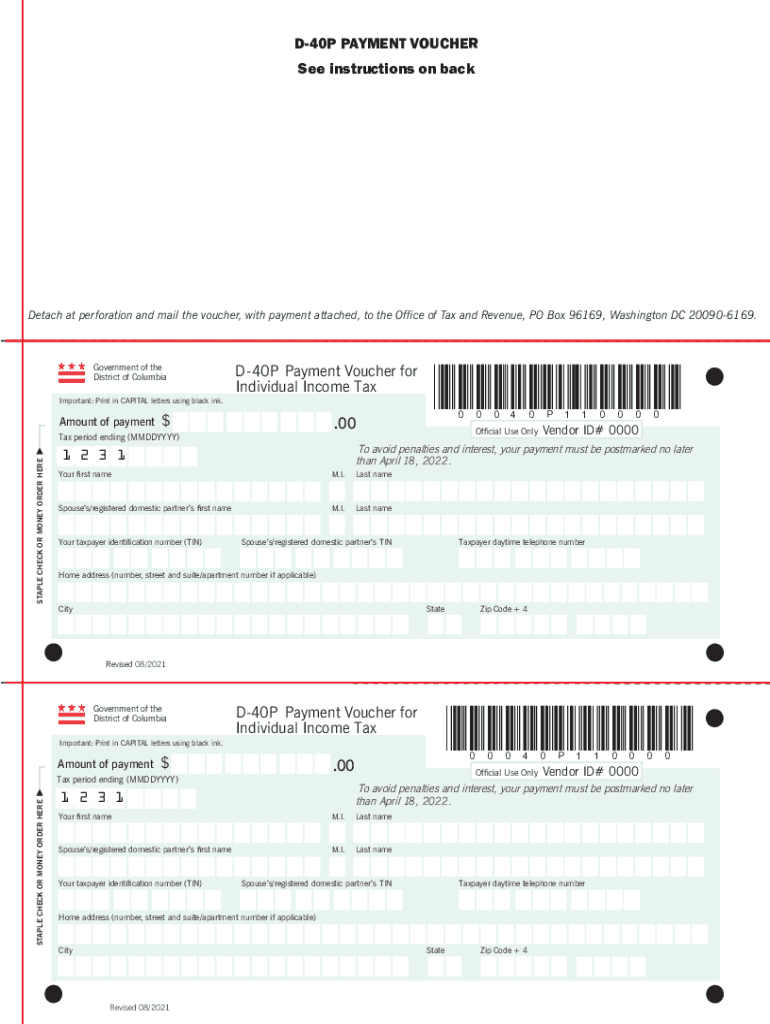  D 40ES DC Office of Tax and Revenue 2021