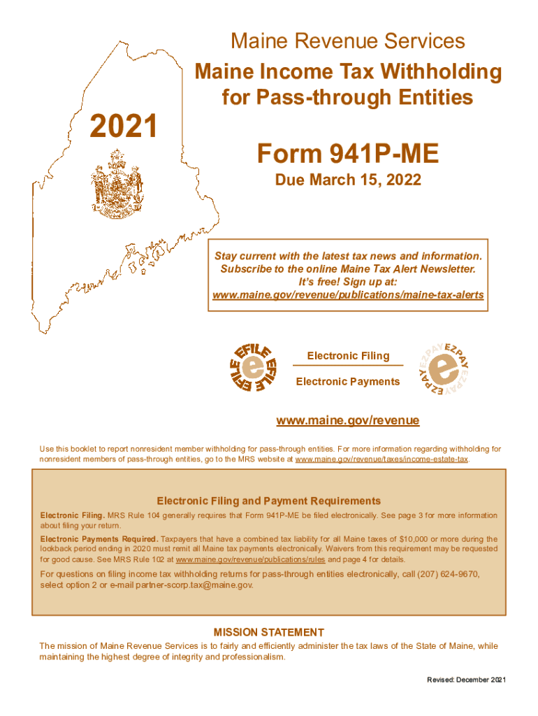 Maine Income Tax Withholding for Pass through  Form