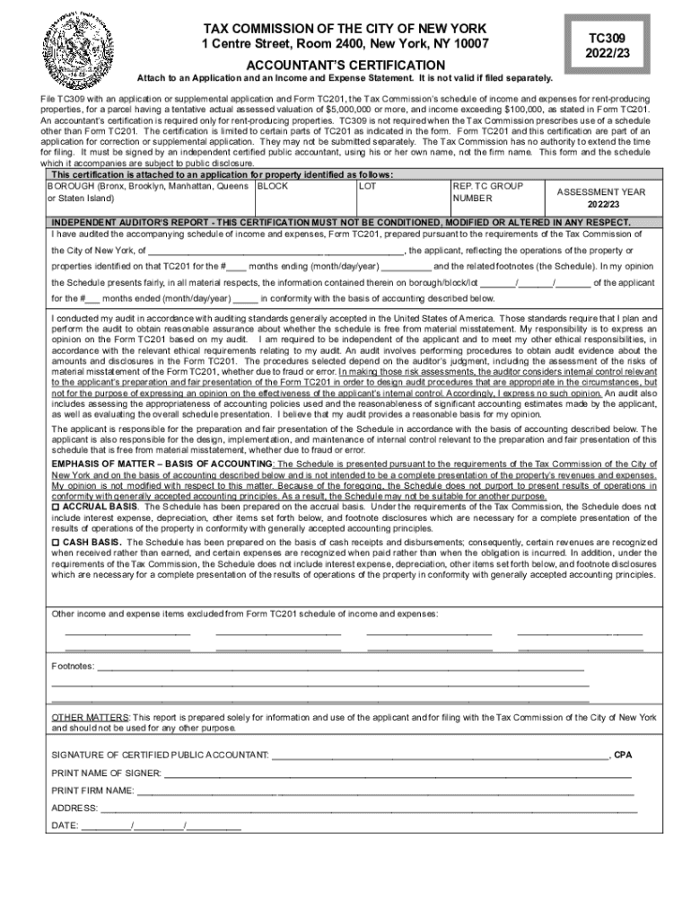 Fillable Online Nycppf TAX COMMISSION of the CITY of NEW  Form