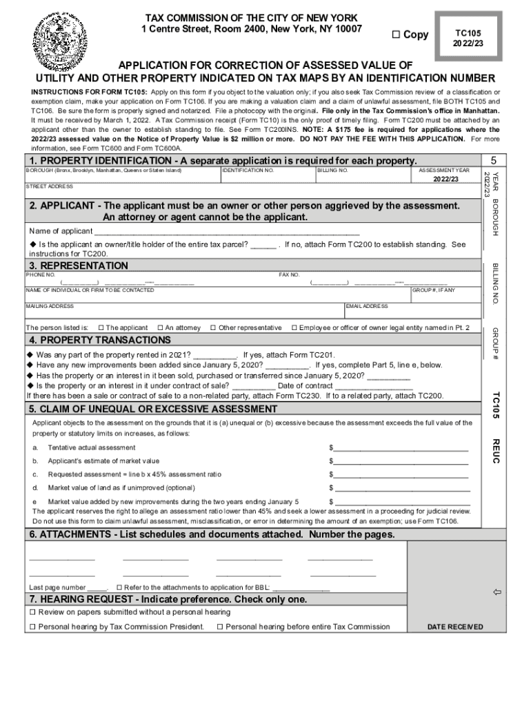  Fillable Online Nyc TAX COMMISSION of the CITY of NEW YORK 2022
