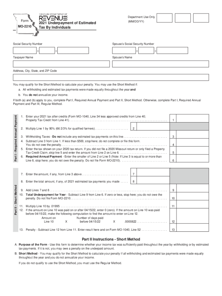 Form 2210 F, Underpayment of Estimated Tax by Farmers and 2021