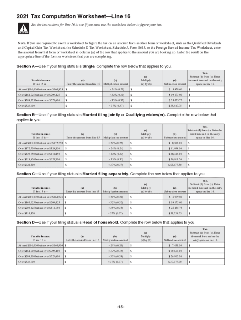 1040 Tax Table  Form