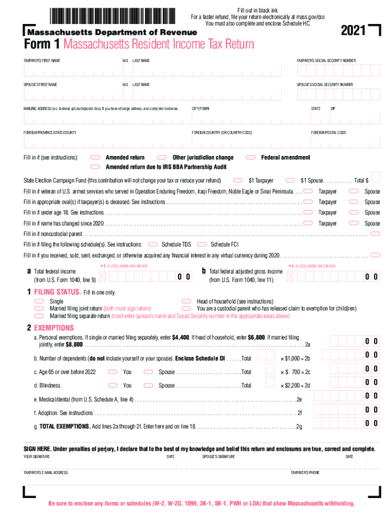 Form 1 NRPY Massachusetts NonresidentPart Year