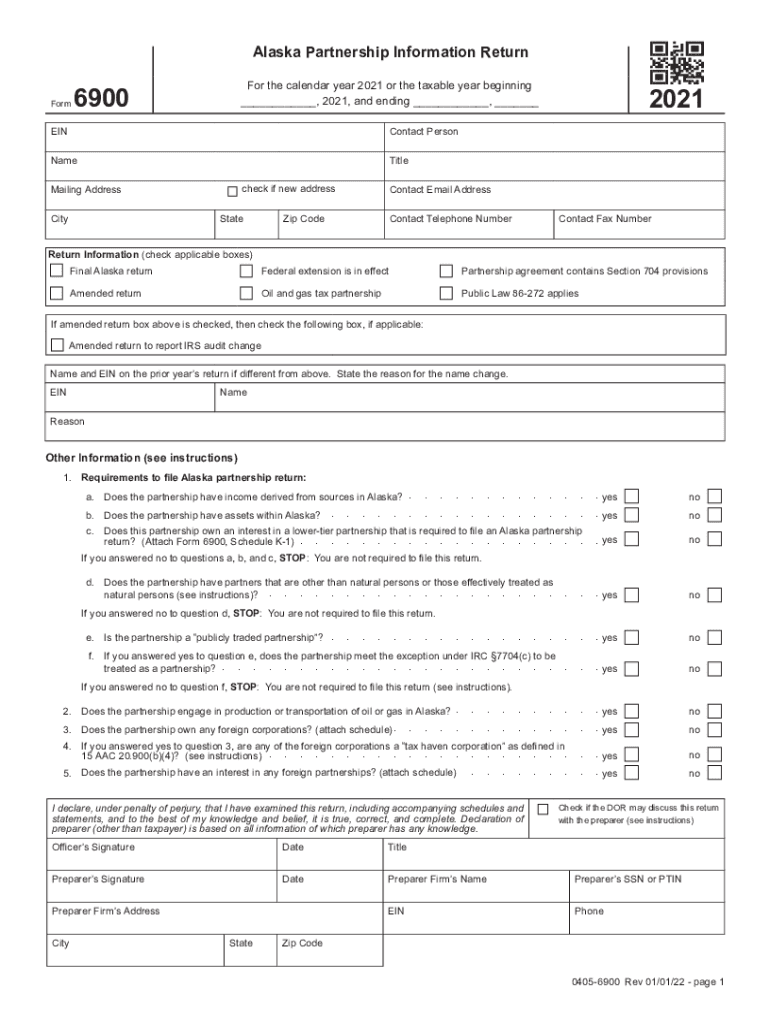 Partnership Alaska Department of Revenue Tax Division  Form