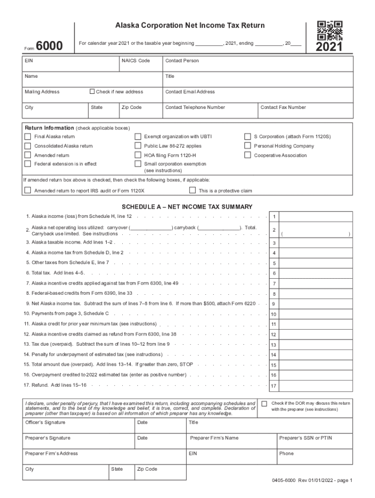 AK DoR 6000 Fill Out Tax Template OnlineUS  Form