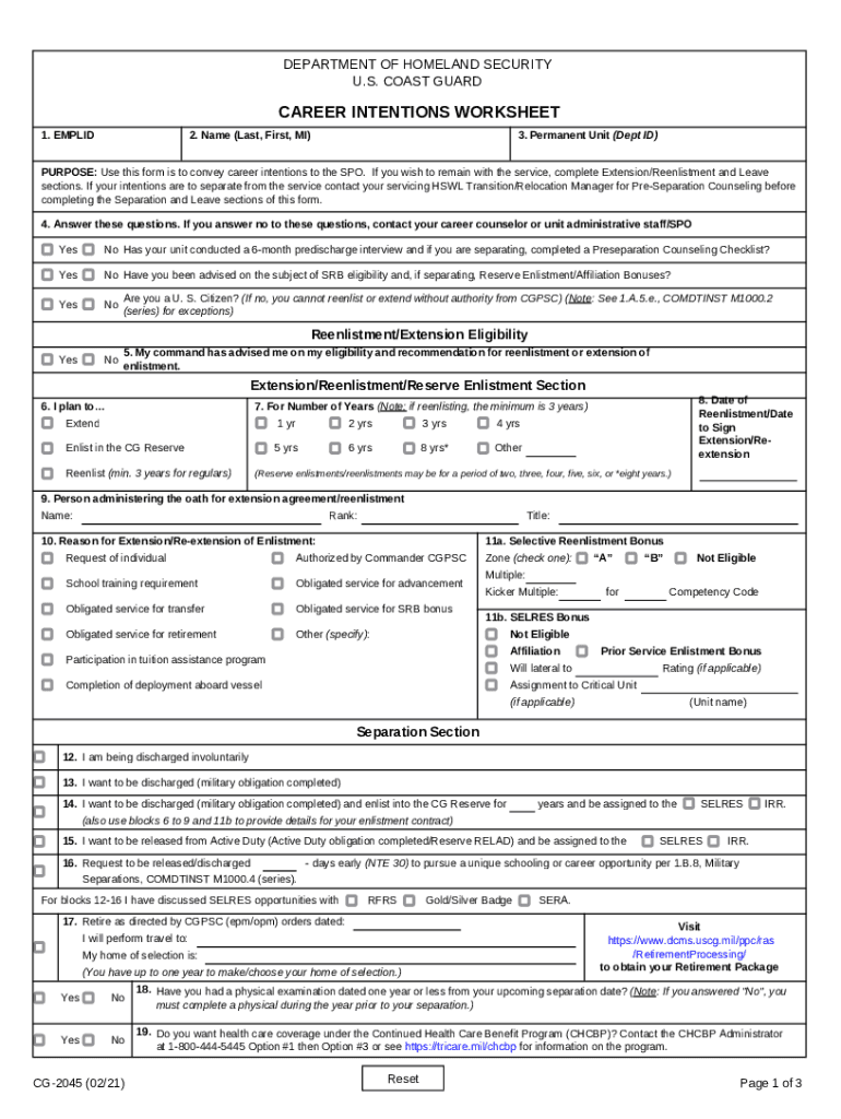 Cg 2045  Form