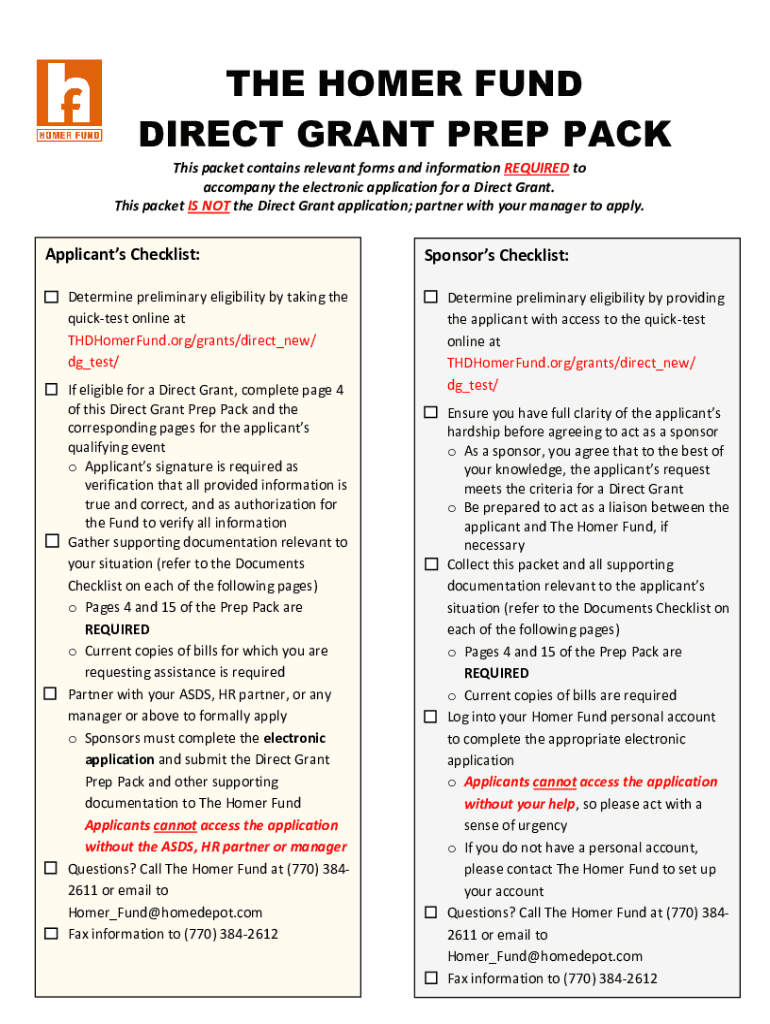  the HOMER FUND MATCHING GRANT PRE APPROVAL PACKET 2019-2024