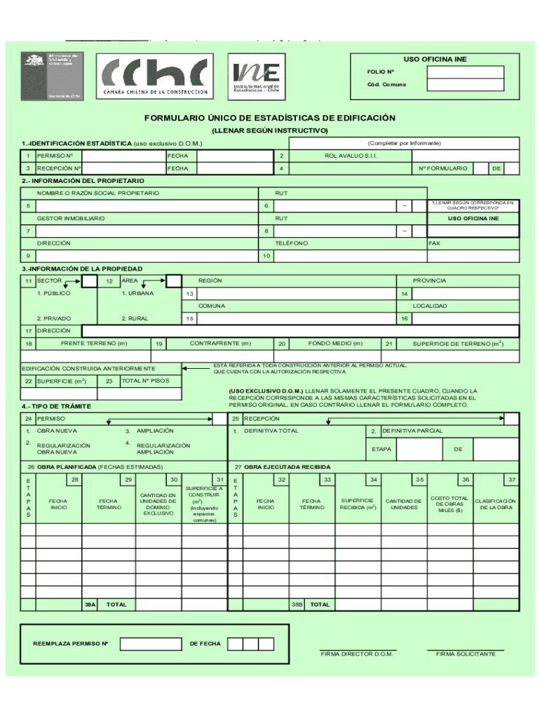Formulario Nico De Edificacin PDF INE