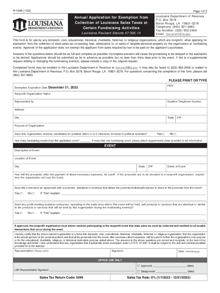 R 1048 121 Louisiana Department of Revenue  Form