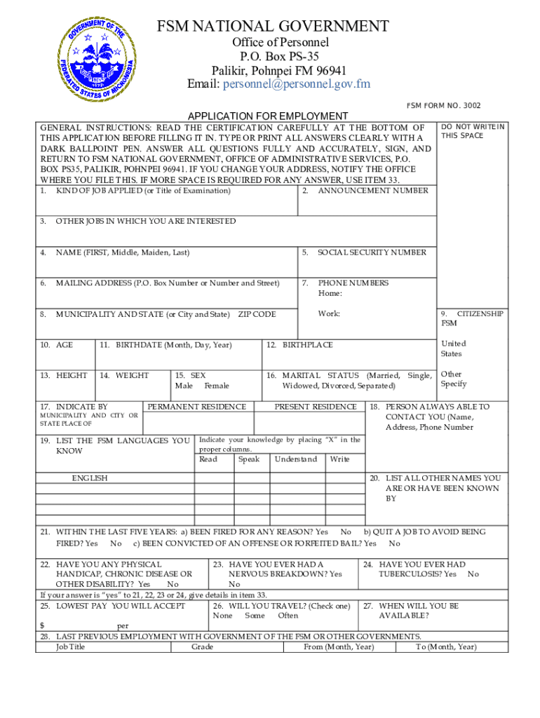 FSM Department of Education FSM Education  Form