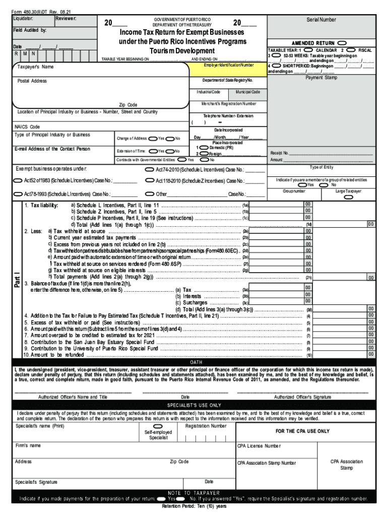 Get and Sign PDF Income Tax Return for Exempt Businesses under the Puerto Rico  Form
