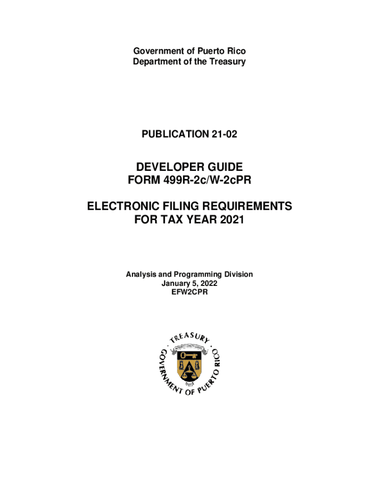 Hacienda Pr GovsitesdefaultDEVELOPER GUIDE FORM 499R 2cW 2cPR ELECTRONIC FILING