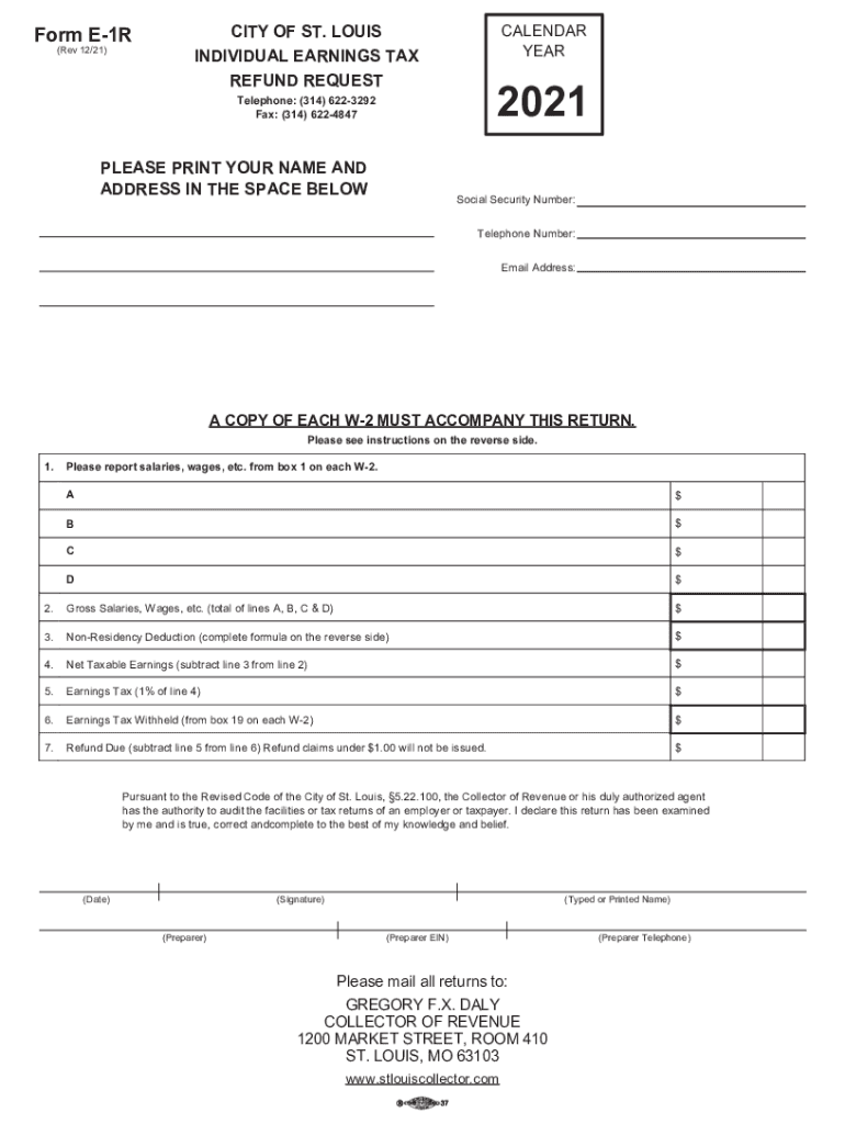  MO Form E 1R Fill Online, Printable, Fillable, Blank 2021-2024