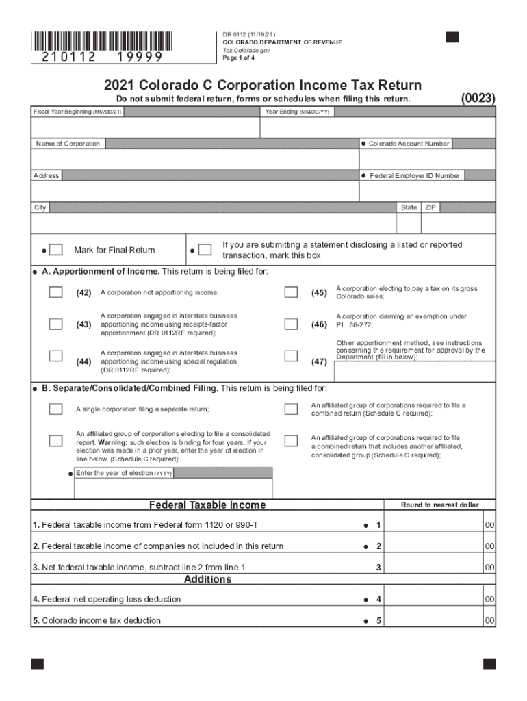  Business Income Tax Forms &amp; Instructions Colorado 2021