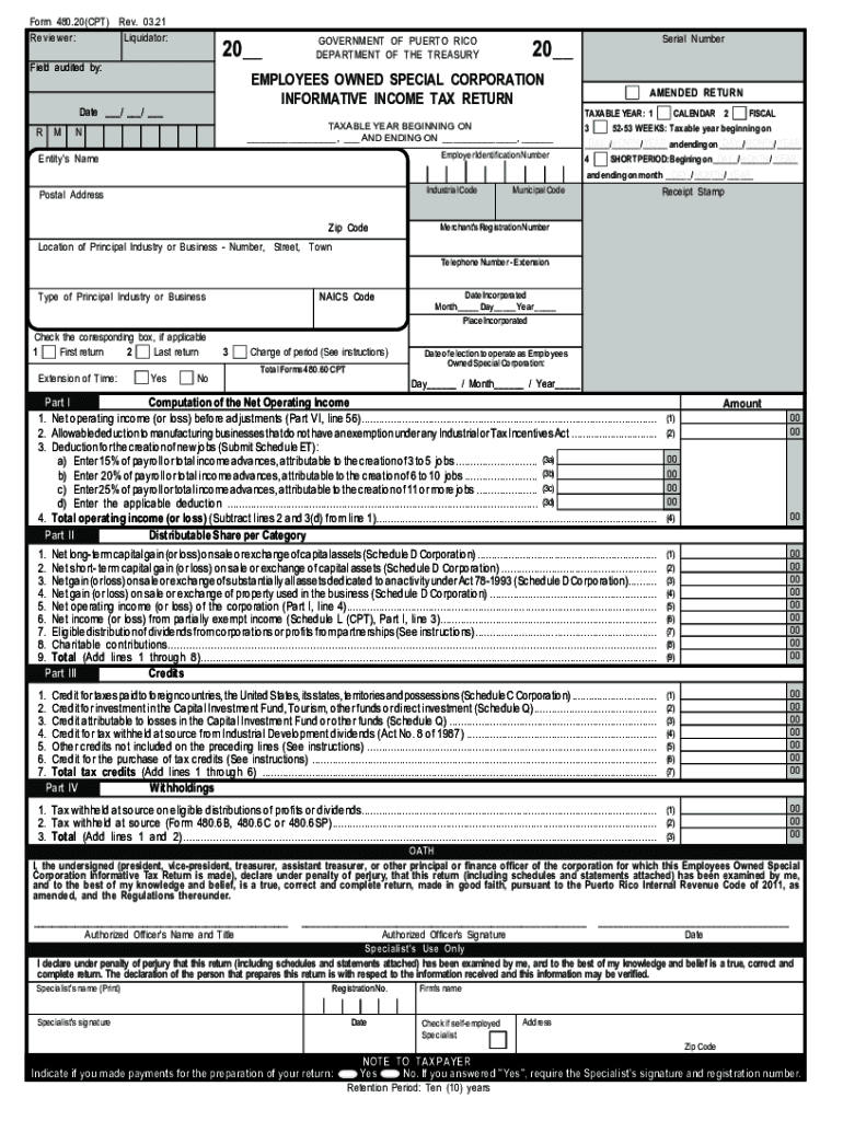  Income Tax Return of Taxable Corporations and Partnerships 2021-2024