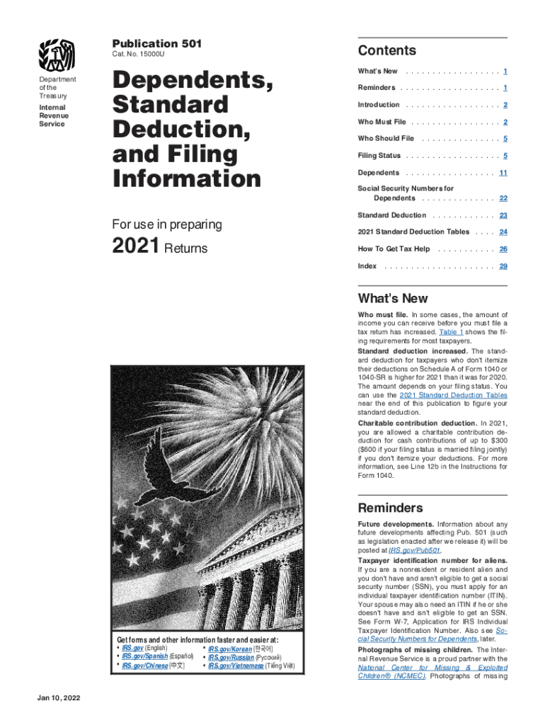  Publication 501 Dependents, Standard Deduction, and Filing Information 2021