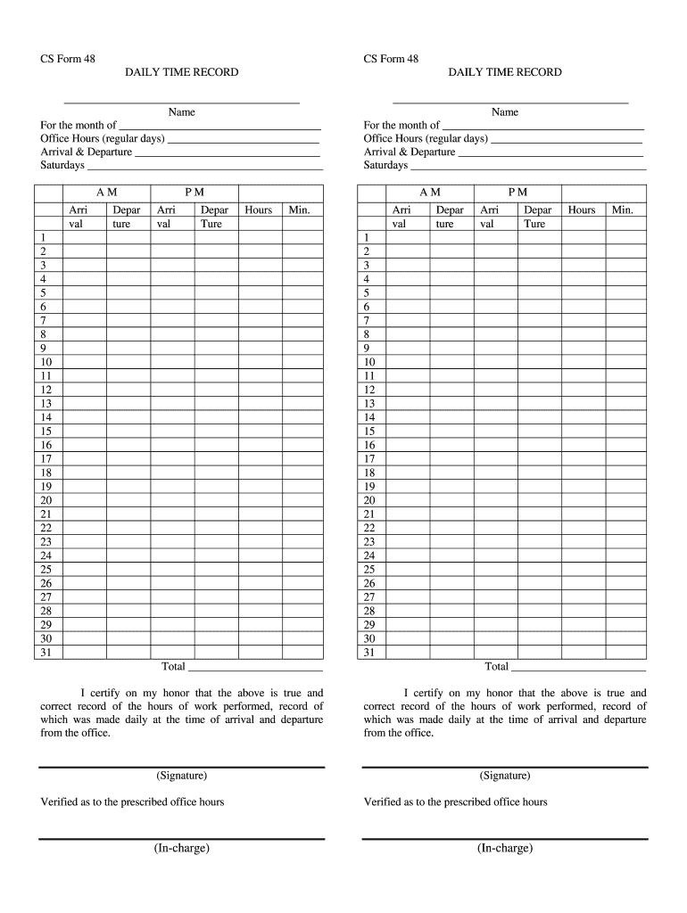 Dtr Form