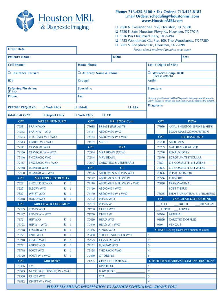 How to Get Mri Order Form