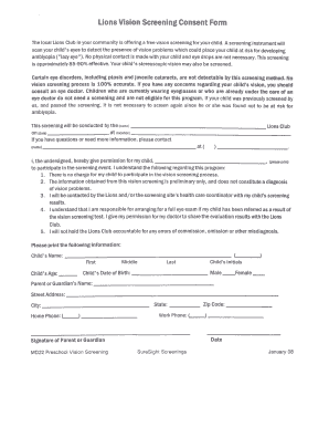 Lions Vision Screening Consent Form Lionsmd22