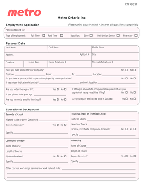 Metro Ontario Inc  Form