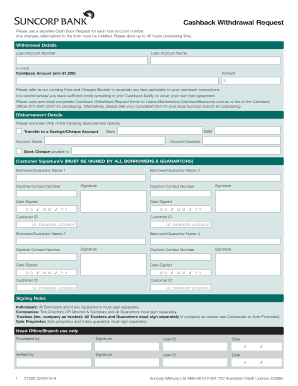 Suncorp Cash Back Form