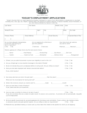 Toojays Application  Form