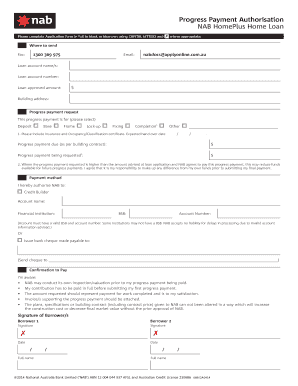 Nab Progress Payment Form