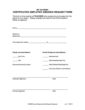 Absence Request Form