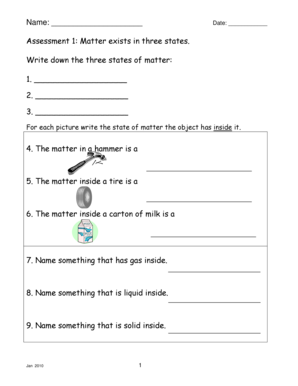 States of Matter Assessment Ocmboces  Form