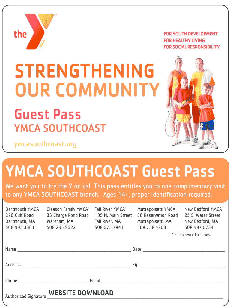 Ymca Rockwall Guest Pass  Form