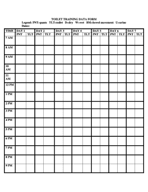 TOILET TRAINING DATA FORM Dsawm