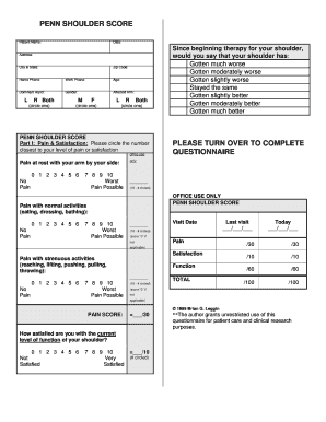 Penn Shoulder Score PDF  Form