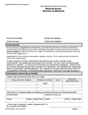 470 3118S Medicaid Review Spanish Dhs Iowa  Form