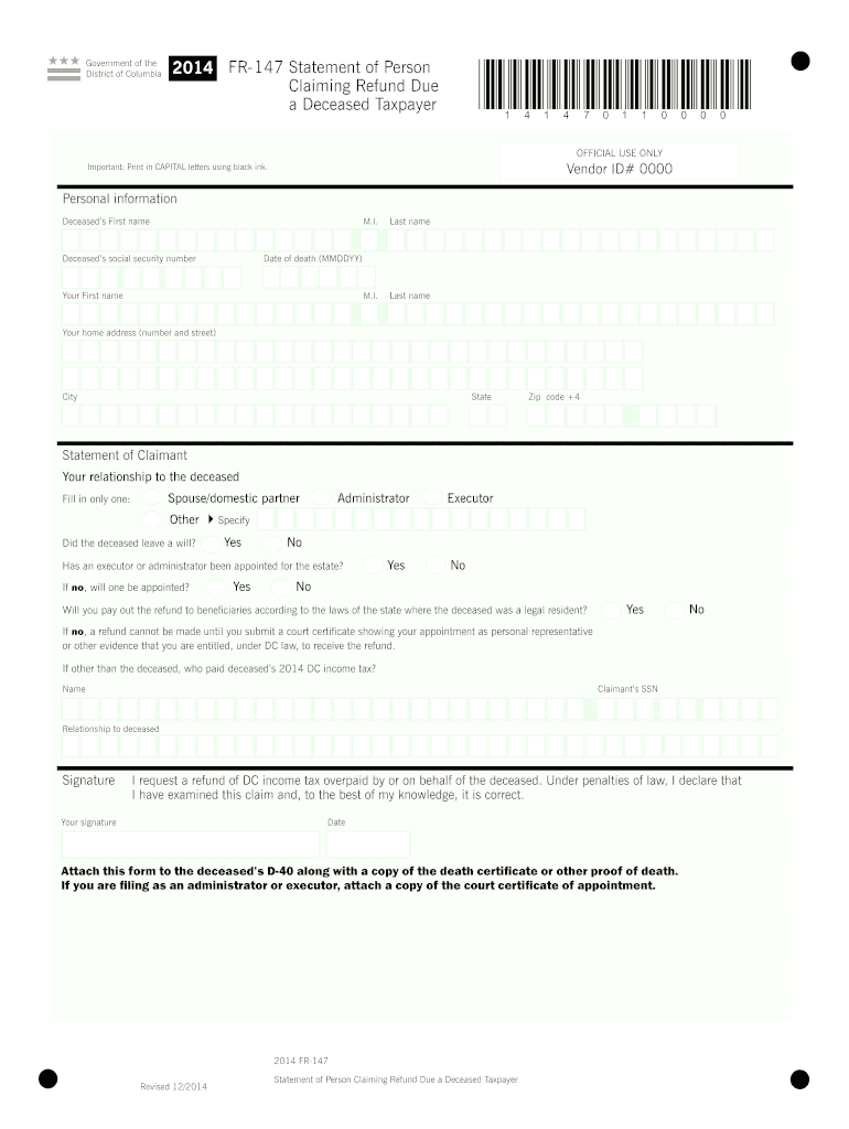  Fr 147  Form 2014