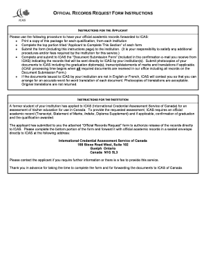 Icas Academic Request Form