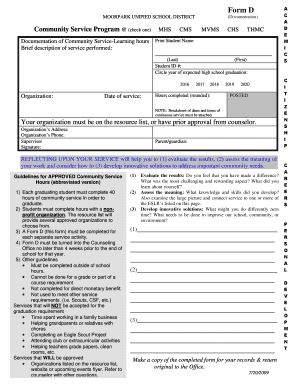 Form D Moorpark Unified School District