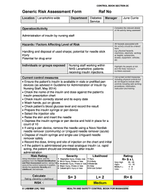 Diabetes Risk Assessment at Work Template  Form