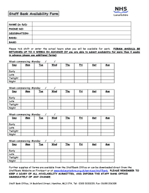 Availability Form