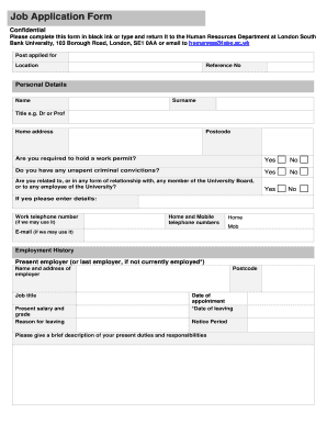 Job Application  Form