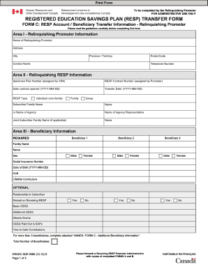 Resp Transfer Form