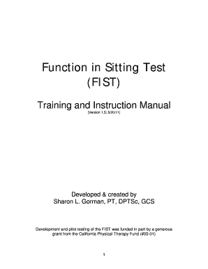 Function in Sitting Test PDF  Form