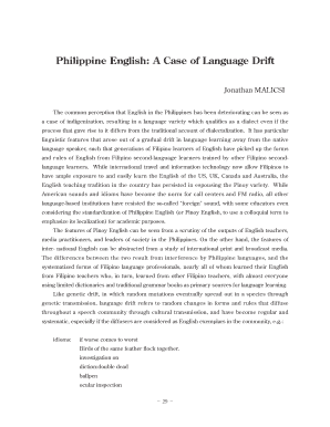 Philippine English a Case of Language Drift  Form