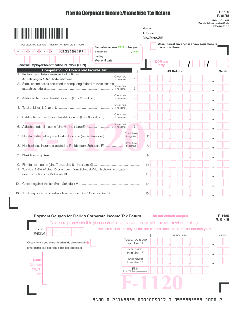 Get and Sign Computation of Florida Net Income Tax 2020 Form