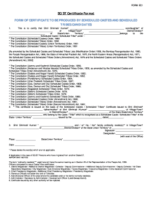 Scstcertificate Form