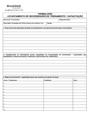 Levantamento De Necessidades De Treinamento PDF  Form