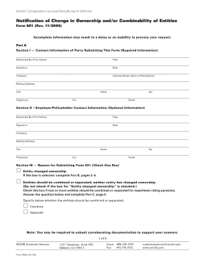 Form Pe601 Notification of Change in Ownership